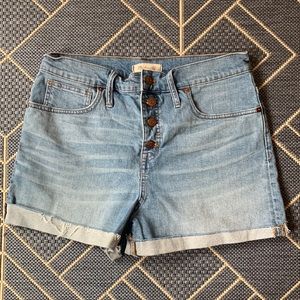 Madewell Highrise Button Denim Cutoff Shorts